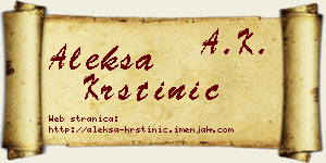 Aleksa Krstinić vizit kartica